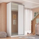 Ver imagem 1 de Guarda-Roupa Infantil 2 Portas de Correr 1 com Espelho 3 Gavetas Domus Branco