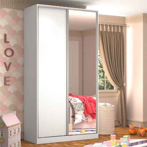 Guarda-Roupa Solteiro 1 Espelho 2 Portas 3 Gavetas Rc2005