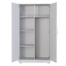 Roupeiro Multiuso Organizador 2 Portas com Prateleiras e Cabideiro:branco - 4