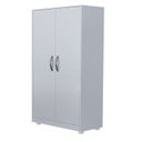 Ver imagem 3 de Roupeiro Multiuso Organizador 2 Portas com Prateleiras e Cabideiro:branco