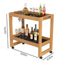 Ver imagem 6 de Carrinho Multiuso Aparador Barzinho Orfeu com Rodizios Preto Movelove