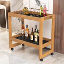 Ver imagem 3 de Carrinho Multiuso Aparador Barzinho Orfeu com Rodizios Preto Movelove