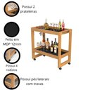 Ver imagem 5 de Carrinho Multiuso Aparador Barzinho Orfeu com Rodizios Preto Movelove