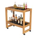 Ver imagem 1 de Carrinho Multiuso Aparador Barzinho Orfeu com Rodizios Preto Movelove