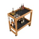 Ver imagem 7 de Carrinho Multiuso Aparador Barzinho Orfeu com Rodizios Preto Movelove