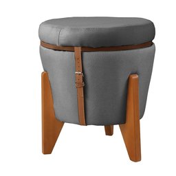 Puff Baú Flex em Linho Premium com Pés de Madeira Organize com Estilo - 4