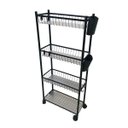 Ver imagem 2 de Carrinho Organizador Multiuso 4 Prateleira Cozinha Lavanderia Banheiro Ganchos E Escorredor Higiene 