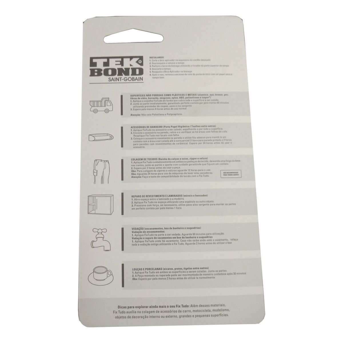 Adesivo Cola Vedante Incolor Fix Tudo 20g Adespec Tekbond - 3