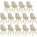 Ver imagem 1 de Conjunto 14 Cadeiras de Jantar Eames Wood Leda Design Estofada - Nude