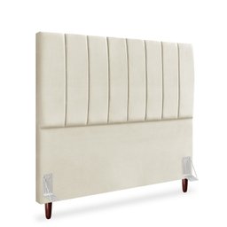 Cabeceira Estofada Queen Carla 160 Cm Suede Bege com Frames - 2