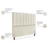 Cabeceira Estofada Queen Carla 160 Cm Suede Bege com Frames - 4