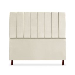 Cabeceira Estofada Queen Carla 160 Cm Suede Bege com Frames - 1