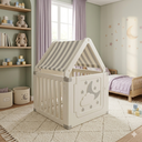 Ver imagem 1 de Casinha de Brinquedo Infantil com Cercadinho e Cabana Creme