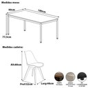 Ver imagem 4 de Mesa Cozinha e Refeitório 180cm x 90cm Pés Metal com 6 Cadeiras Siena Pés Madeira Casa Lar Cor: