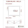 Cuba de Apoio para Banheiro Ml44w Retangular Folha Compace - 3