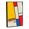 Quadro Decorativo Bauhaus Inspired By Piet Mondrian I com Moldura Filete - 1