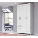 Ver imagem 1 de Guarda Roupa Roupeiro Solteiro Madri Branco Flex Moval