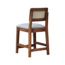 Ver imagem 4 de Kit 2 Banqueta Baixa/Cadeiras Gabi Encosto Telinha Natural Assento Estofado - Amêndoa