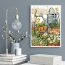 Ver imagem 2 de Quadro Decorativo Jardim - Regador 24x18cm:moldura Branca
