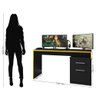 Mesa para Computador Gamer DRX-4000 Preto/Amarelo - Bela Móveis - 3
