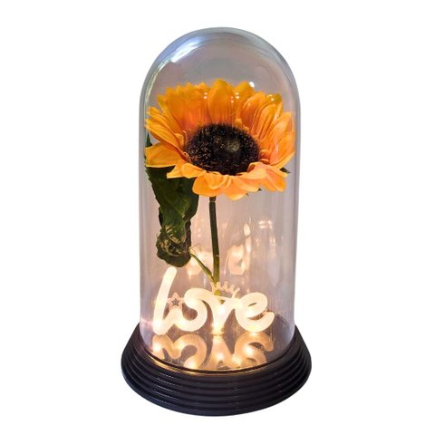 Luminária Love O Girassol Encantado 28 Cm Presente para Namorada Presente De Natal Presente dia das
