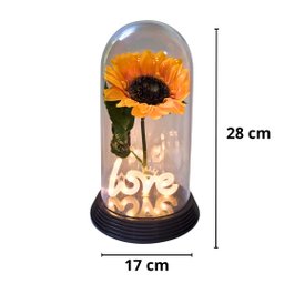 Luminária Love O Girassol Encantado 28 Cm Presente para Namorada Presente De Natal Presente dia das  - 2