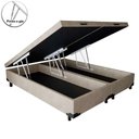 Ver imagem 1 de Cama Box Baú Casal Bipartido Suede Bege 138x188