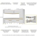 Ver imagem 6 de Armário de Cozinha Completa de Canto Veneza Multimóveis V2066 Branco/Dourado