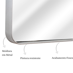 Espelho Grande Retangular Corpo Inteiro com Moldura em Metal 150 X 60 Cm - 3