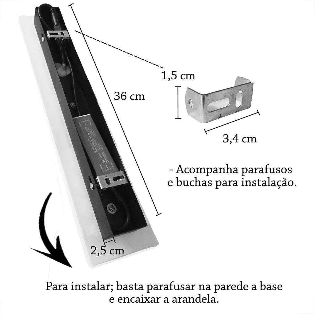 2 Arandela Area Externa Borda Luminosa Cabeceira Led Bet02 - 8