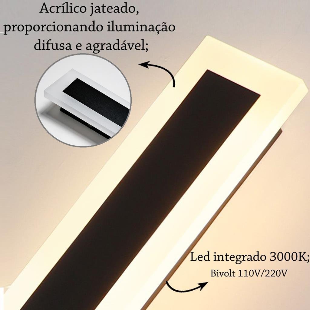 2 Arandela Area Externa Borda Luminosa Cabeceira Led Bet02 - 2