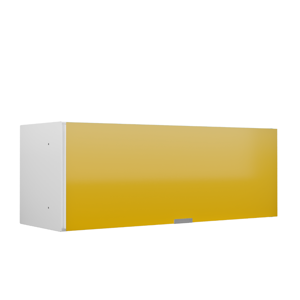 Armário Aéreo Cozinha em Aço Quadria 1 Porta Basculante 80cm - Metalli Móveis Amarelo Suécia Sólido
