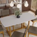 Ver mais imagens de Conjunto Sala de Jantar 6 Cadeiras Tampo 170cm Oval sem Vidro Filadélfia Natural Cerejeira/Legacy