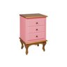 Mesa de Cabeceira Luis Xv 3 Gavetas - Rosa - 3