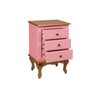 Mesa de Cabeceira Luis Xv 3 Gavetas - Rosa - 4