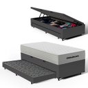 Ver imagem 1 de Cama Box Baú com Colchão de Molas Ensacadas Ortobom One Face Plenno Superpocket + Auxiliar de