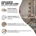 Ver imagem 2 de Conjunto Mesa de Jantar Lara 180cm Cerâmica Base Aço Carbono Bronze com 8 Cadeiras em Linho Bege