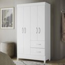 Ver imagem 4 de Kit Berço com Guarda Roupa Americano Mini Cama Soninho Mobi 4 Portas MDF e MDP Branco Albatroz