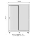 Ver imagem 3 de Guarda-Roupa Solteiro Madesa Dallas Plus 2 Portas de Correr 4 Gavetas com Pés Branco Cor:Branco