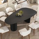 Ver imagem 2 de Mesa de Jantar Orgânica Breeze 2,20 X 1,20m 8 Lugares Lâmina Natural de Madeira Preto