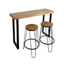 Ver imagem 1 de Conjunto Guatemala Mesa Aparador 120cm com 2 Banquetas Industriais Base em Ferro Preto
