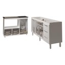 Ver imagem 3 de Balcão Cozinha Gabinete de Pia 160 Cm Estela e Balcão para Fogão Cooktop 5 Bocas e Forno Elé