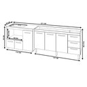 Ver imagem 2 de Balcão Cozinha Gabinete de Pia 160 Cm Estela e Balcão para Fogão Cooktop 5 Bocas e Forno Elé
