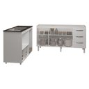 Ver imagem 4 de Balcão Cozinha Gabinete de Pia 160 Cm Estela e Balcão para Fogão Cooktop 5 Bocas e Forno Elé