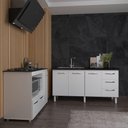 Ver imagem 6 de Balcão Cozinha Gabinete de Pia 160 Cm Estela e Balcão para Fogão Cooktop 5 Bocas e Forno Elé