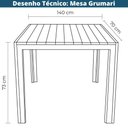 Ver imagem 4 de Mesa Retangular Área Externa Grumari Rivatti 140 Cm (largura) Tampo Polywood Preto Base em Aluminio