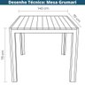 Mesa Retangular Área Externa Grumari Rivatti 140 Cm (largura) Tampo Polywood Preto Base em Aluminio - 4