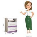 Ver imagem 4 de Mesa de Cabeceira Apolo 2 Gavetas Flex Branco/lilás - Moval