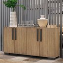 Ver imagem 3 de Aparador Buffet 4 Portas com Pés Quadrados Viena Multimóveis V3607 Rustic/Preto