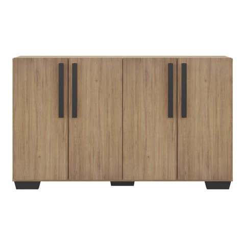Aparador Buffet 4 Portas com Pés Quadrados Viena Multimóveis V3607 Rustic/Preto